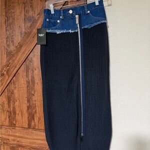 The Vault by Sacha Women Denim Sweater Skirt NWT Size M